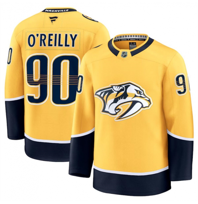 Men's Nashville Predators #90 Ryan O'Reilly Gold 2024-25 Home Stitched Hockey Jersey