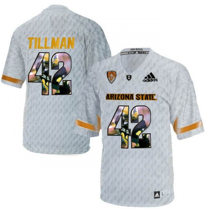 Arizona State Sun Devils #42 Pat Tillman Ice Team Logo Print College Football Jersey2