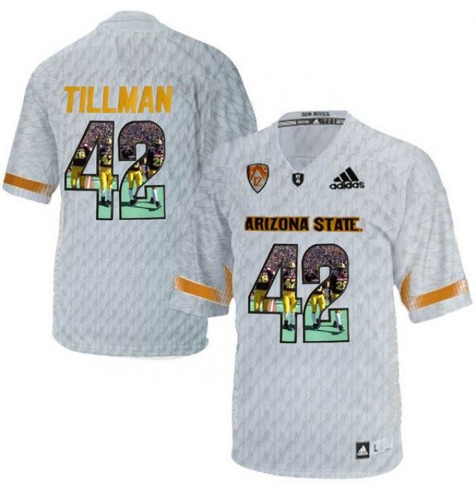 Arizona State Sun Devils #42 Pat Tillman Ice Team Logo Print College Football Jersey3