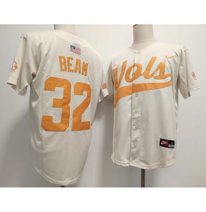 Men's Tennessee Volunteers #32 Drew Beam White Stitched Jersey