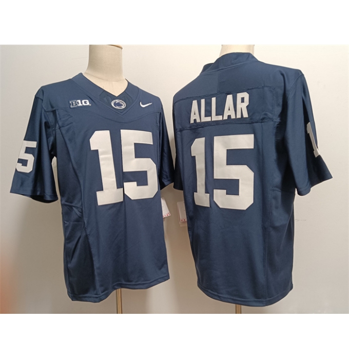 Men's Penn State Nittany Lions #15 Drew Allar Navy Stitched Jersey