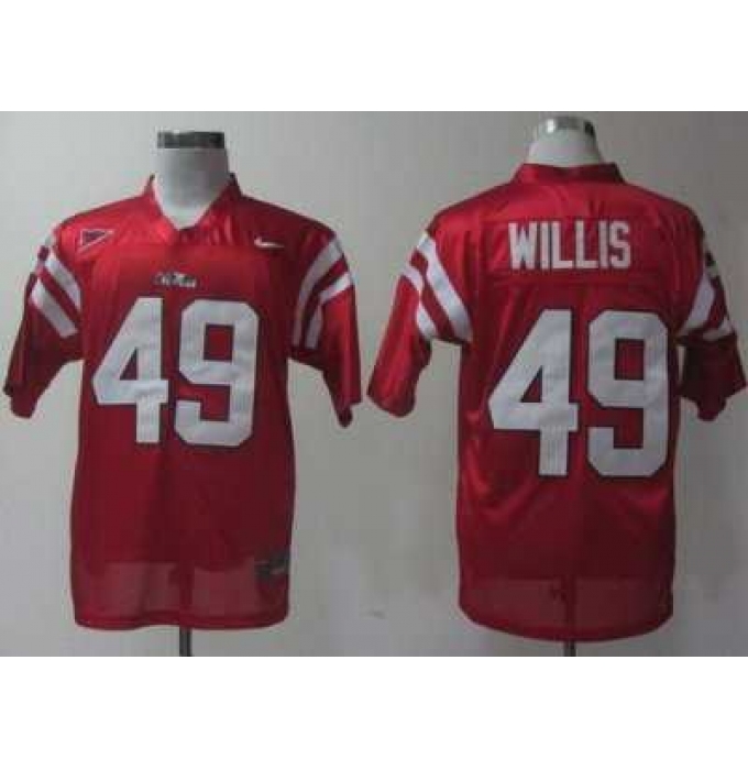 Ole Miss Rebels 49 Patrick Willis Red College Football NCAA Jerseys