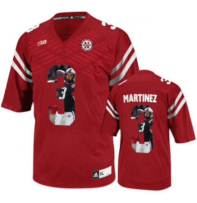 Nebraska Cornhuskers #3 Taylor Martinez Red With Portrait Print College Football Jersey