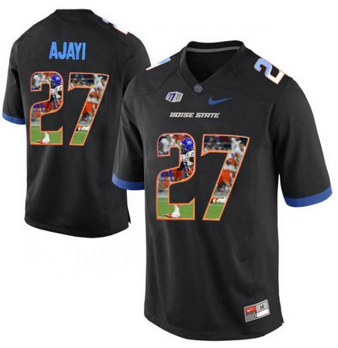 Boise State Broncos #27 Jay Ajayi Black With Portrait Print College Football Jersey4