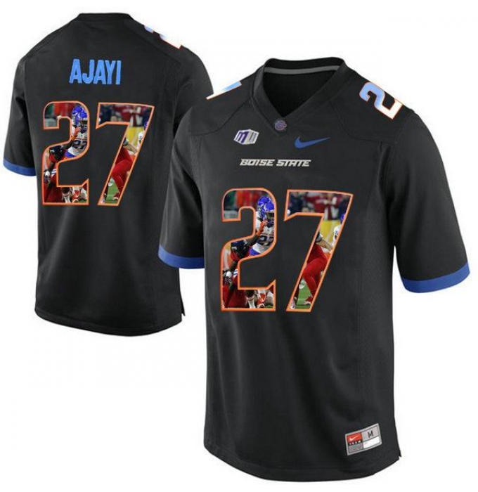 Boise State Broncos #27 Jay Ajayi Black With Portrait Print College Football Jersey5