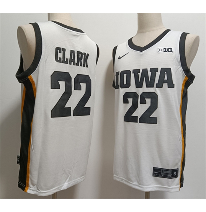 Men's Iowa Hawkeyes #22 Caitlin Clark White Stitched Football Jersey