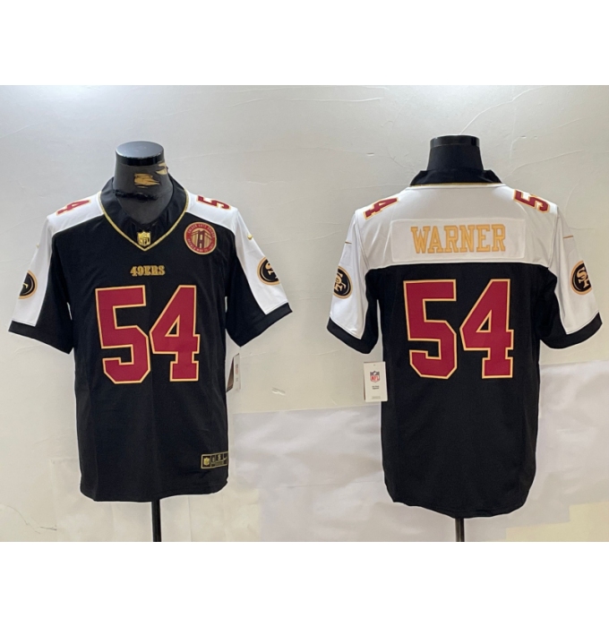 Men's San Francisco 49ers #54 Fred Warner Black White FUSE With Limited Stitched Jersey