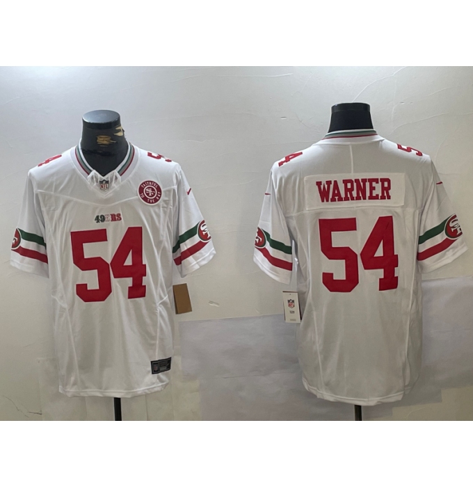 Men's San Francisco 49ers #54 Fred Warner White FUSE Mexico Gate Bridge Patch Vapor Limited Stitched Jersey