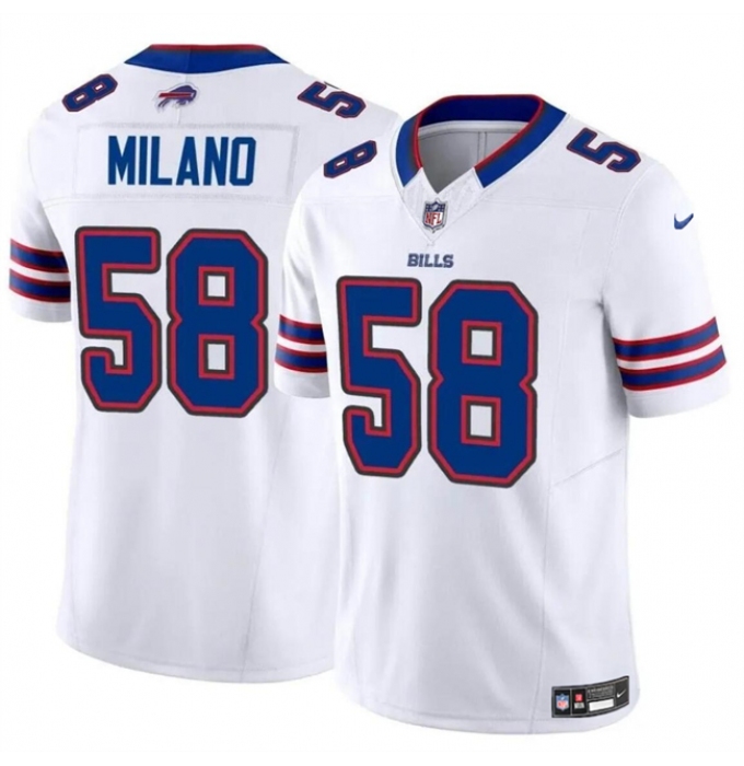 Men's Buffalo Bills #58 Matt Milano White 2024 F.U.S.E. Vapor Untouchable Limited Stitched Football Jersey