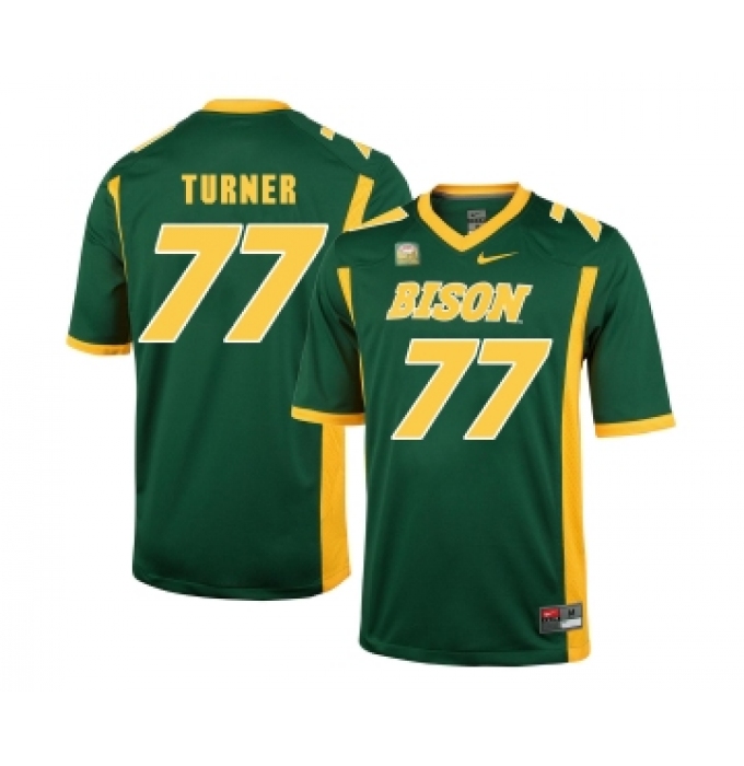 North Dakota State Bison 77 Billy Turner Green College Football Jersey