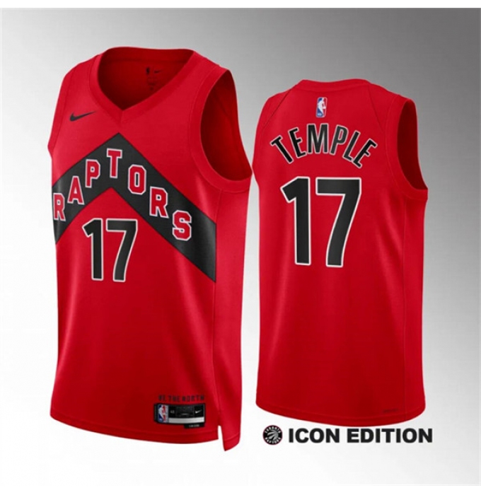 Men's Toronto Raptors #17 Garrett Temple Red Icon Edition Stitched Basketball Jersey