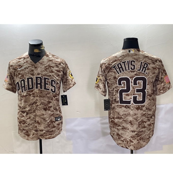 Men's San Diego Padres #23 Fernando Tatis Jr Camo Stitched Cool Base Nike Jersey