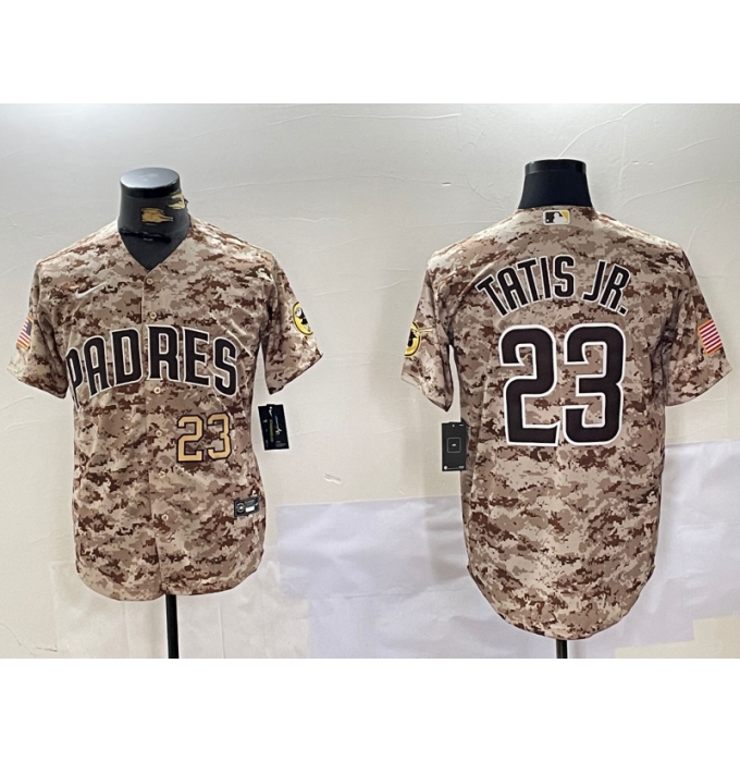 Men's San Diego Padres #23 Fernando Tatis Jr Camo Stitched Cool Base Nike Jerseys