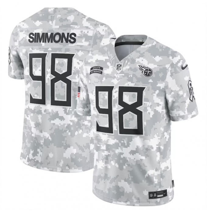 Men's Tennessee Titans #98 Jeffery Simmons 2024 Arctic Camo Salute To Service Limited Stitched Football Jersey