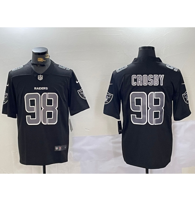 Men's Las Vegas Raiders #98 Maxx Crosby Black Limited Fashion Vapor Jersey