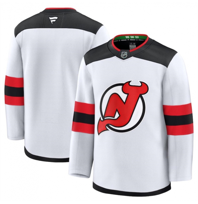 Men's New Jersey Devils Blank White 2024-25 Away Stitched Hockey Jersey