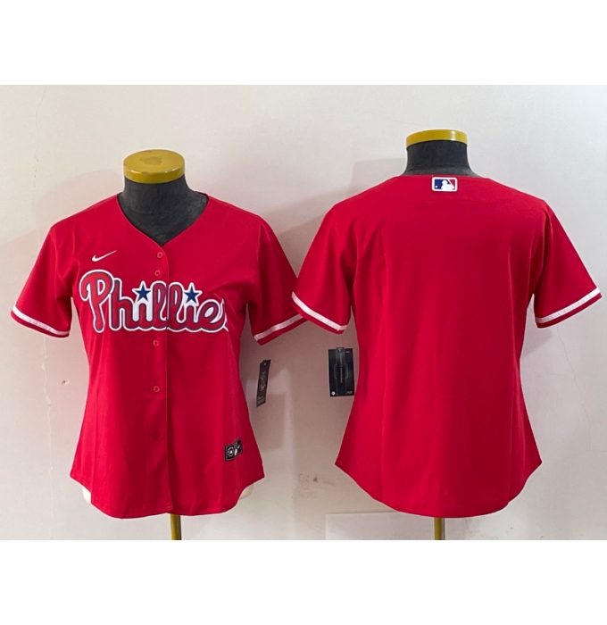 Youth Philadelphia Phillies Blank Red Stitched Cool Base Jersey