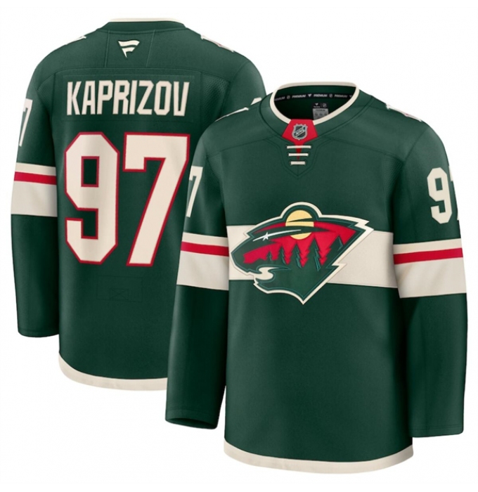 Men's Minnesota Wild #97 Kirill Kaprizov Green 2024-25 Home Stitched Hockey Jersey