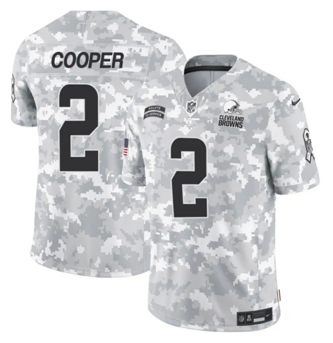 Men's Cleveland Browns #2 Amari Cooper 2024 F.U.S.E Arctic Camo Salute To Service Limited Stitched Football Jersey