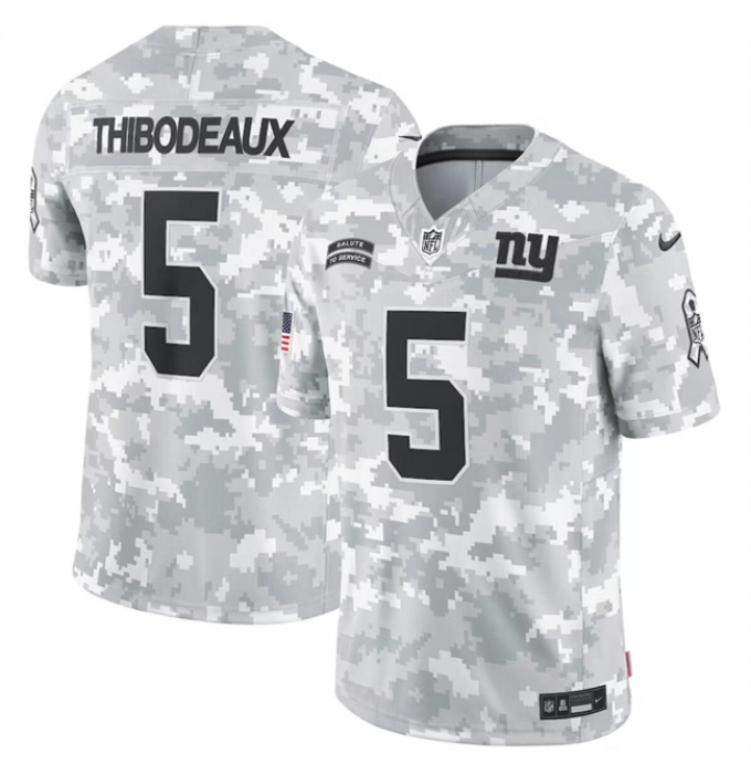 Men's New York Giants #5 Kayvon Thibodeaux 2024 Arctic Camo Salute To Service Limited Stitched Football Jersey