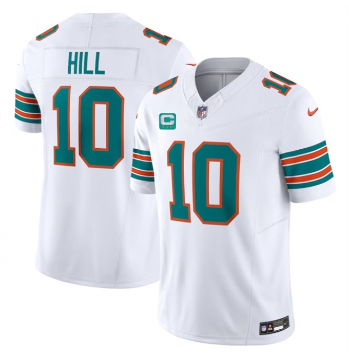 Men's Miami Dolphins #10 Tyreek Hill White F.U.S.E Alternate With 3-Star C Vapor Limited Stitched Football Jersey