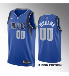 Men's Dallas Mavericks #00 Brandon Williams Blue Icon Edition Stitched Basketball Jersey