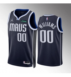 Men's Dallas Mavericks #00 Brandon Williams Navy Statement Edition Stitched Basketball Jersey