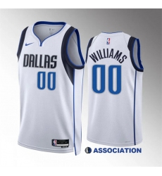 Men's Dallas Mavericks #00 Brandon Williams White Association Edition Stitched Basketball Jersey