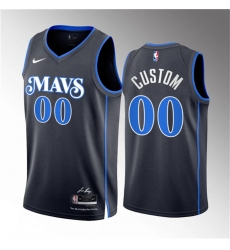 Men's Dallas Mavericks Active Player Custom Black 2023 24 City Edition Stitched Basketball Jersey