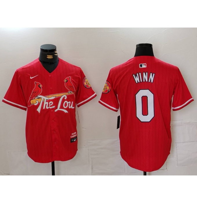 Men's St Louis Cardinals #0 Masyn Winn Red 2024 City Connect Limited Stitched Baseball Jersey