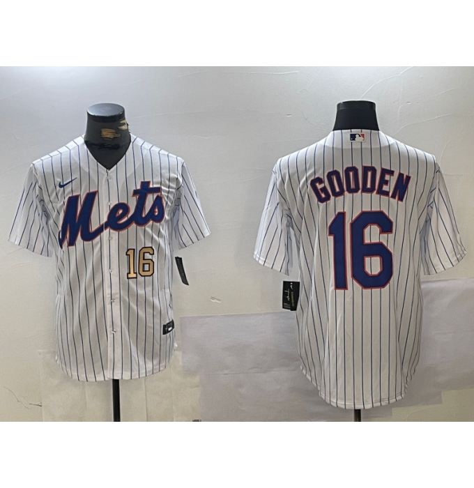 Men's New York Mets #16 Dwight Gooden White Cool Base Stitched Jerseys