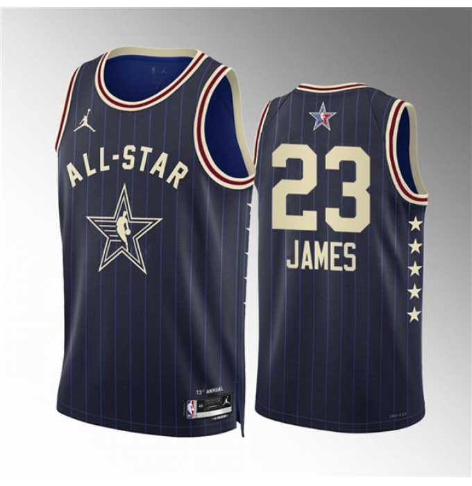 Men's 2024 All-Star #23 LeBron James Navy Stitched Basketball Jersey