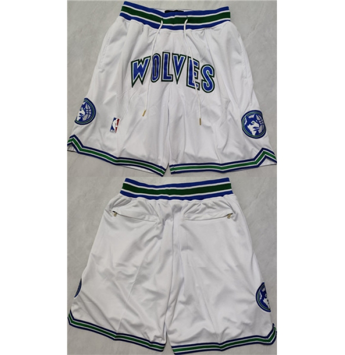 Men's Minnesota Timberwolves White Shorts