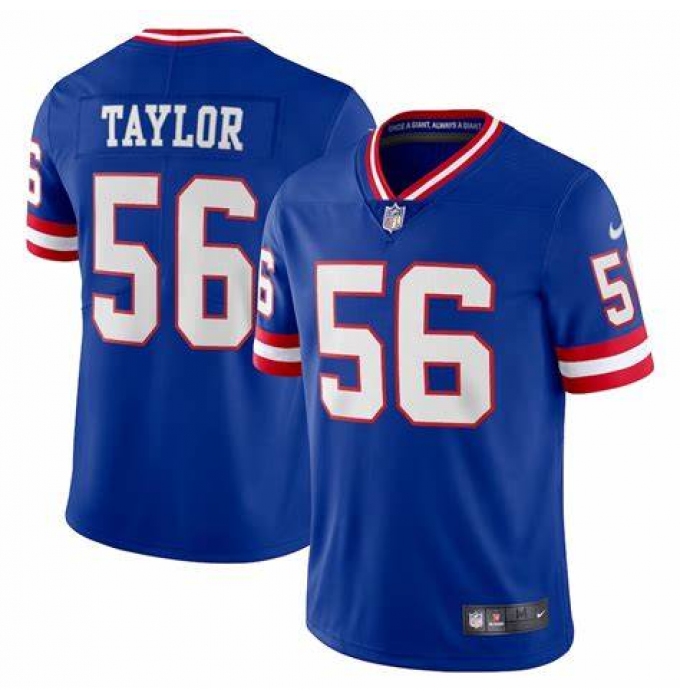 Men's New York Giants #56 Lawrence Taylor Royal Classic Vapor Limited Jersey