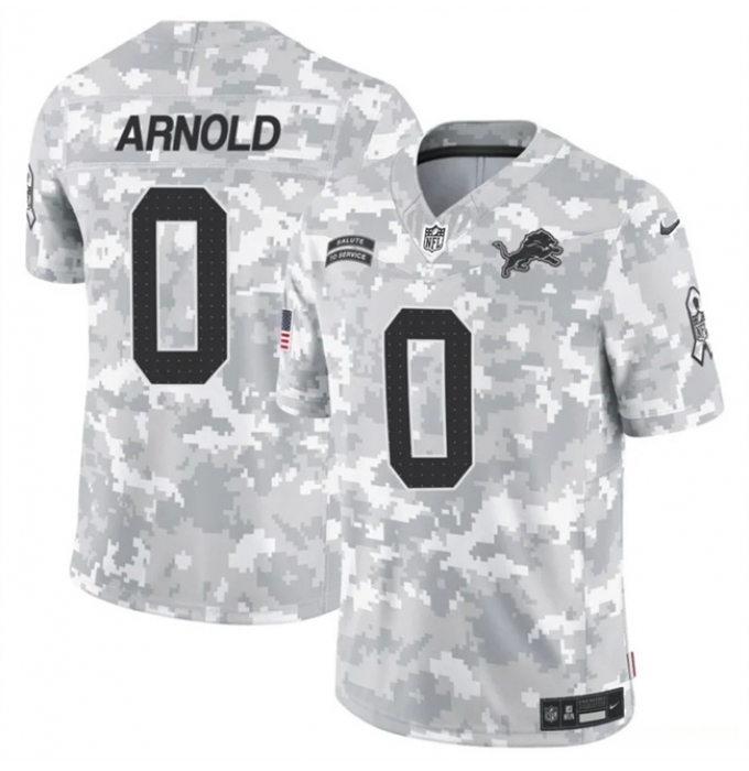 Men's Detroit Lions #0 Terrion Arnold 2024 F.U.S.E Arctic Camo Salute To Service Limited Stitched Football Jersey