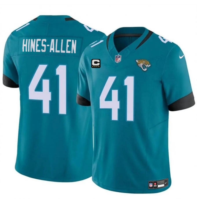 Men's Jacksonville Jaguars #41 Josh Hines-Allen Teal With 4-Star C Vapor Untouchable Limited Stitched Jersey